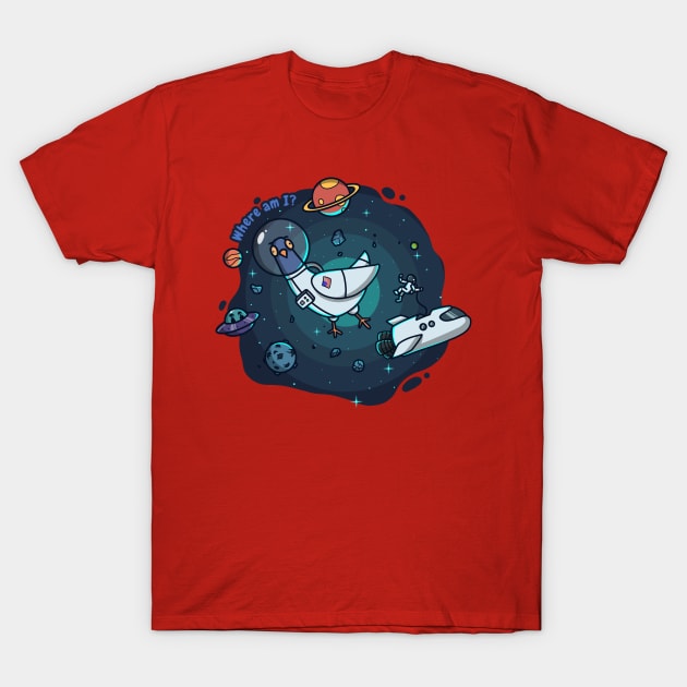 dumb pigeon in the space design T-Shirt by legend